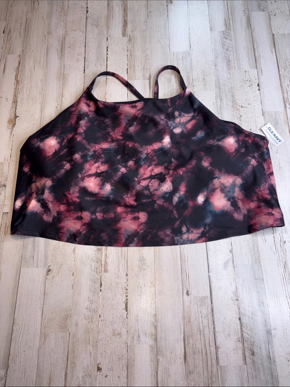 Old Navy Active Powersoft Black and Pink Tie-Dye Sports Bra Size 4X NWT